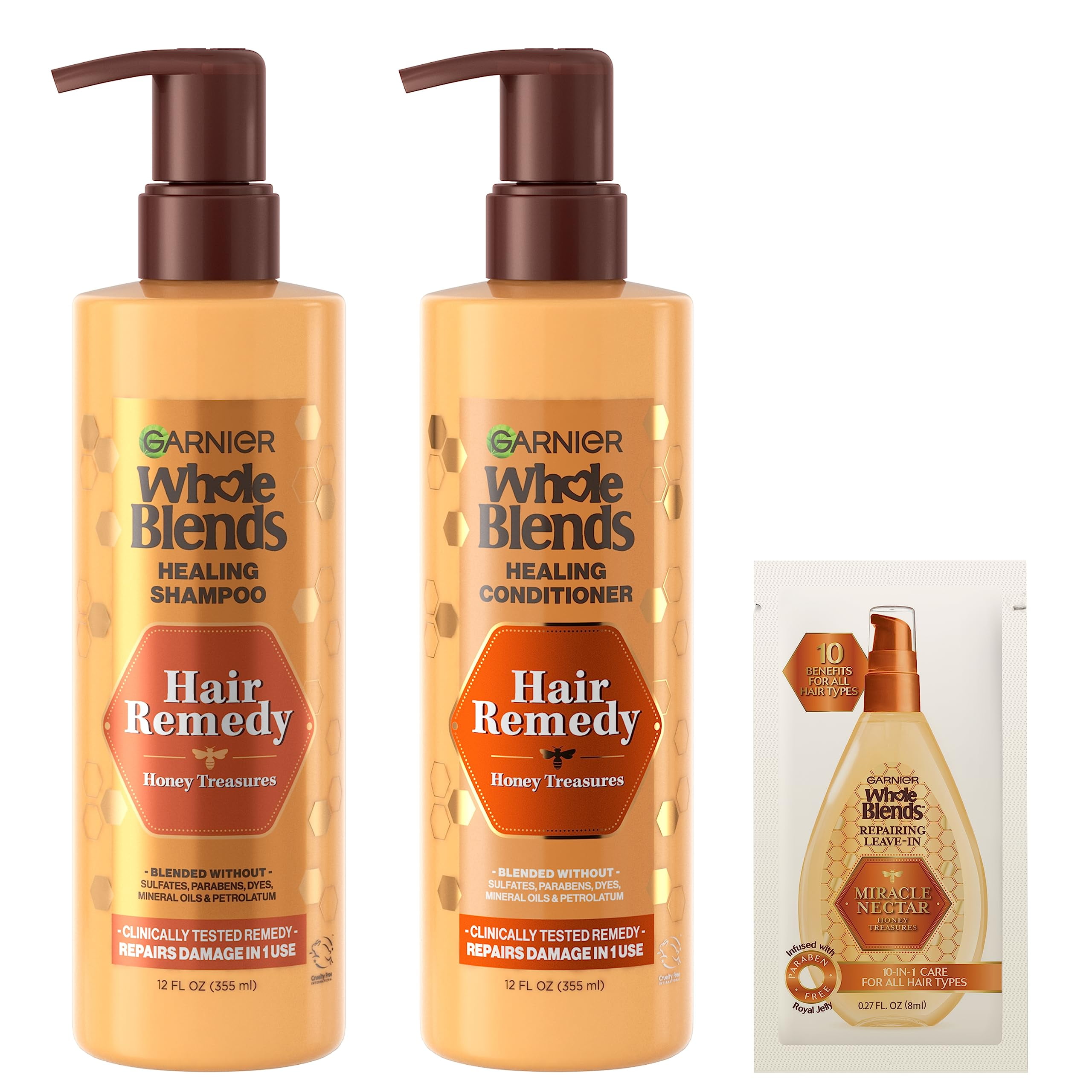 Garnier Whole Blends Sulfate Free Remedy Honey Treasures Replenishing ...