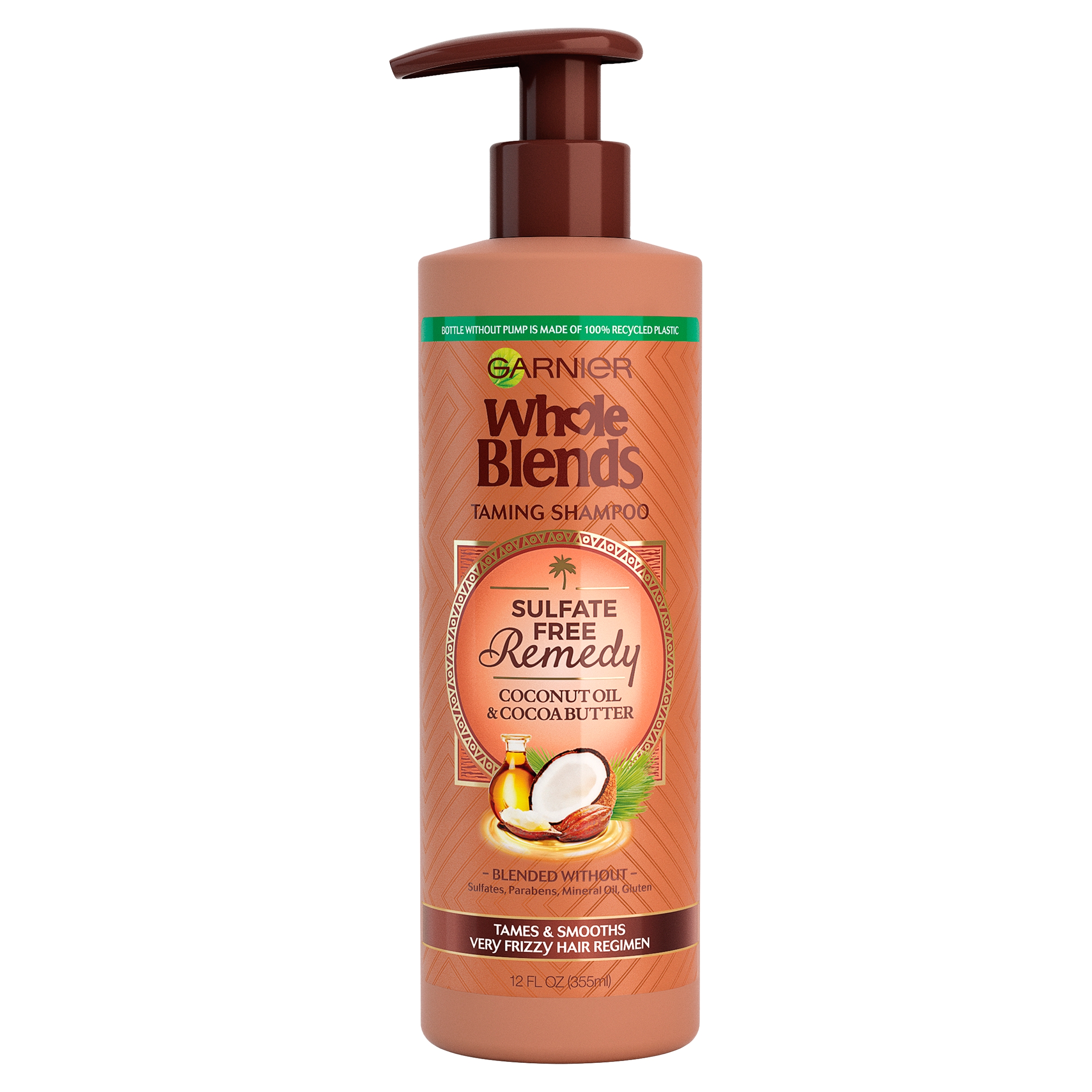 Garnier Whole Blends Taming Shampoo with Coconut Oil Cocoa Butter, 12 fl oz - image 1 of 11