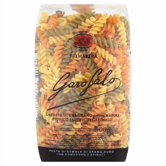Garofalo Fusilli Tricolore Dry Pasta 500g, British Import (Pack of 3)