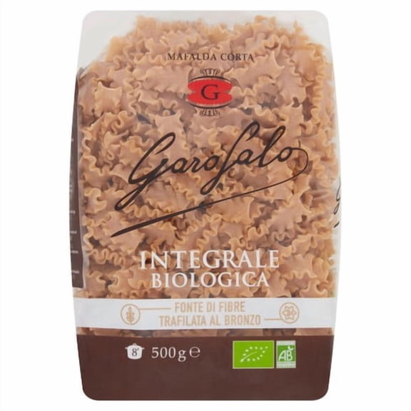 Garofalo Organic Whole Wheat Mafalda Corta Pasta 500g, British Import (Pack of 3)