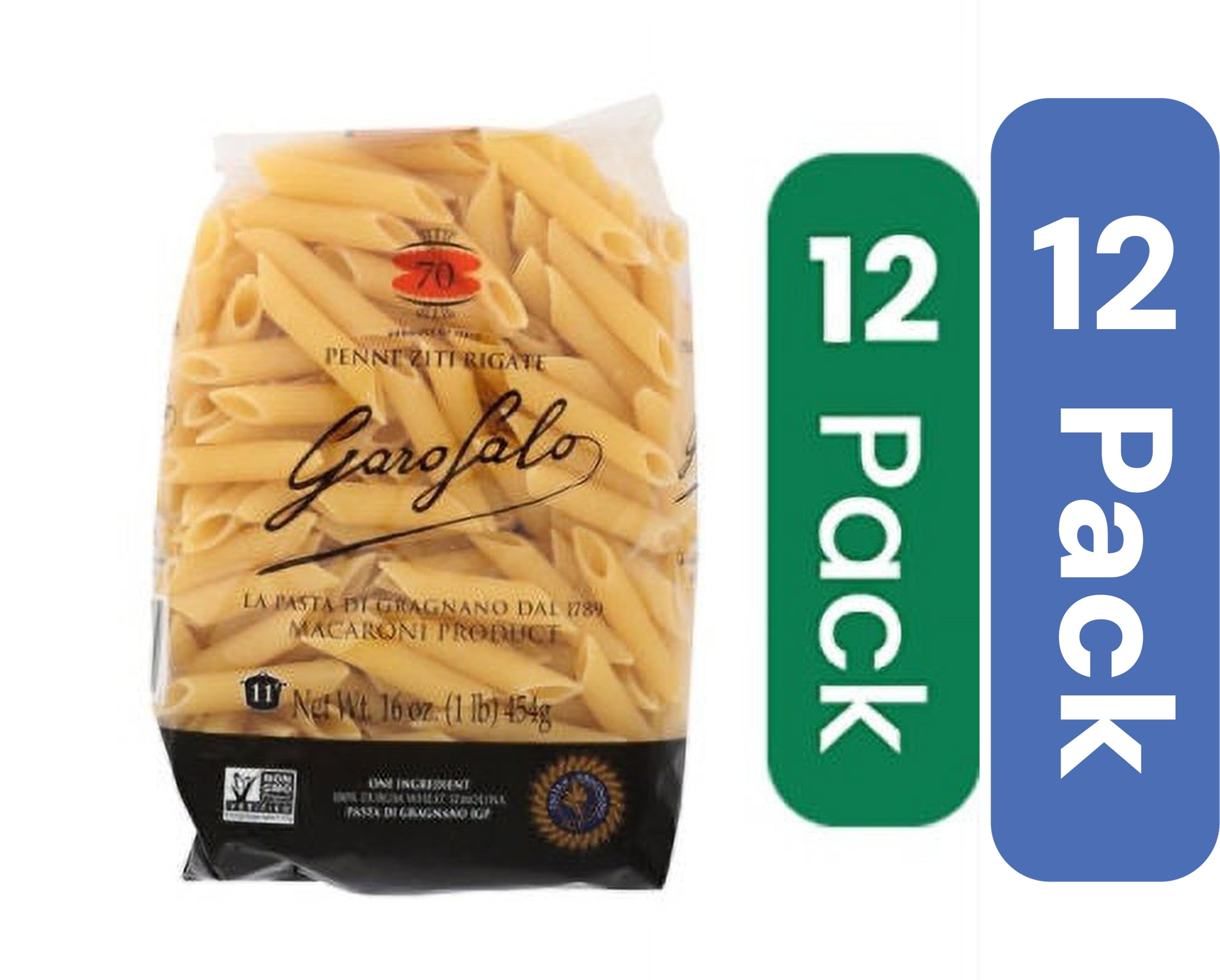 Garofalo Pasta Penne Ziti Rigate 16 oz (Pack Of 12)
