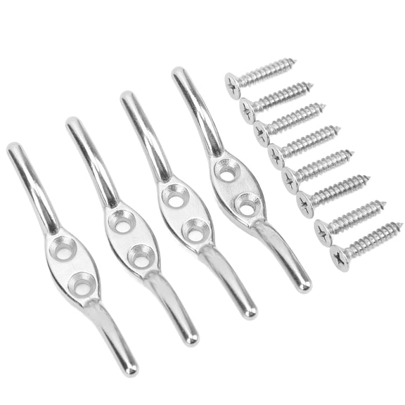 Garosa 2 Pcs Flagpole Cleat Hook Stainless Steel Rope Fixing Cleat Hook for Flagpole Small Boats,Flag Pole Hook,Blind Cord Cleat Hook