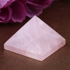 Garosa Pyramid Decoration, Crystal Pyramid, Pink For Luck In Life Paperweight Home Decoration Fortune