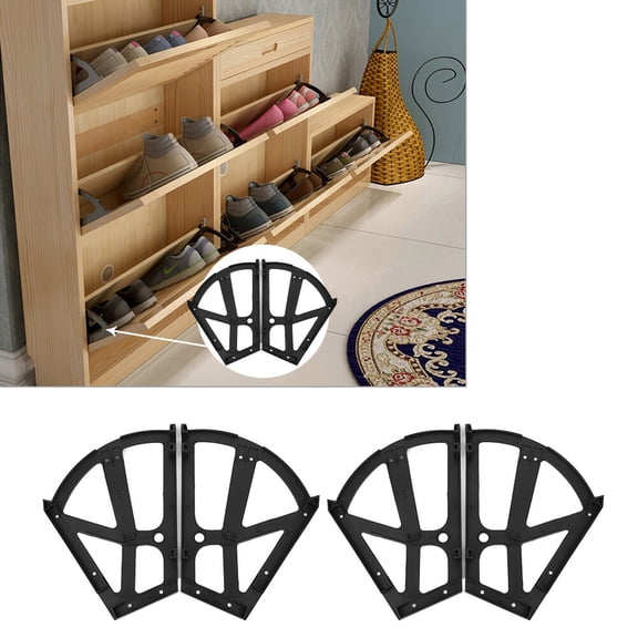Garosa Shoes Cabinet Hinges,4Pcs/Set Home Furniture Shoes Drawer Cabinet Hinge Plate Frame Turning Rack Accessory,Furniture Turning Rack