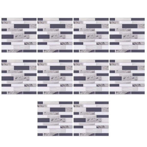Garoy 10-Sheets Peel and Stick Kitchen Backsplash Tiles,5.9"x5.9" Self-Adhesive Marble Grey Wall Tiles for Kitchen Laundry and Bathroom,3D Wall Tile Sticker,Vinyl Sticky Backsplash,Stick on Wall Tiles