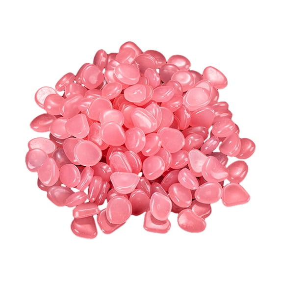 Garoy Bling Glow Stones,Aquarium Gravel Luminous Stones,200PC Glow in The Dark Stones Glowing Rocks Luminous Pebbles for Outdoor Indoor Decor,Garden Yard,Fish Tank,Walkway,Pathway,Aquarium,Pink