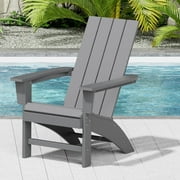 Garpans Adirondack Chair All Weather Outdoor Adirondack Chair HDPE Outdoor Chair for Patio Front Porch Pool Garden Deck Fire Pit Outside, Gray