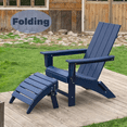 thumbnail image 1 of Garpans Folding Adirondack Chair with Ottoman HDPE All Weather Outdoor Foldable Adirondack Patio Chair with Footrest for Outside Pool Garden Deck Front Porch Fire Pit, 1 of 10