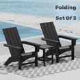 thumbnail image 1 of Garpans Folding Adirondack Chair Set with Side Table HDPE All Wheather Outdoor Foldable Adirondack Chair Table Set Patio Chairs with Table for Outside Garden Pool Front Porch Deck Fire Pit, 1 of 12