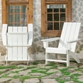 thumbnail image 1 of Garpans Folding Adirondack Chair Weather Resistant Outdoor Adirondack Chair HDPE Outdoor Chair for Patio Front Porch Pool Garden Deck Fire Pit Outside, White, 1 of 11