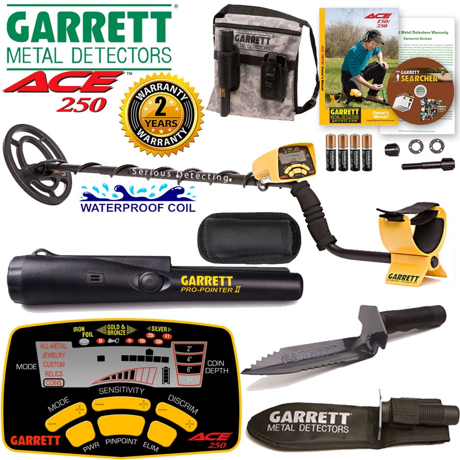 Garrett ACE 250 Metal Detector Package w/ Edge Digger, Pro-Pointer II & Pouch