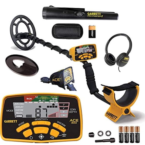 Garrett ACE 300 Gold Metal Detector with Waterproof Search Coil and Pro-Pointer II