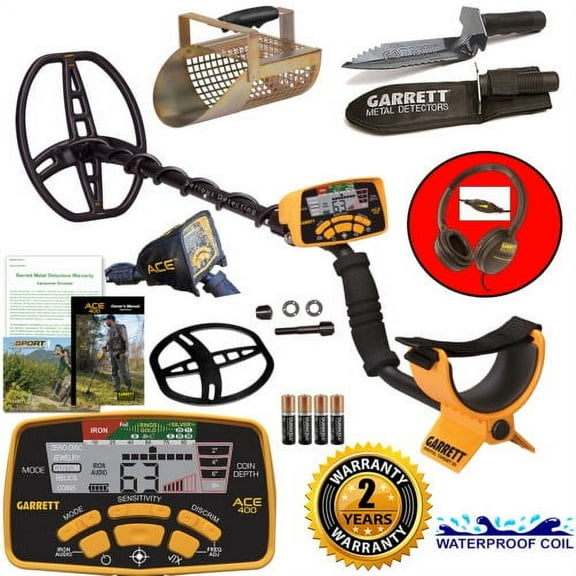 Garrett ACE 400 Black DD Coil Waterproof Metal Detector
