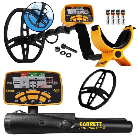 Garrett ACE 400 Metal Detector with Pro Pointer II & 3 Accessories