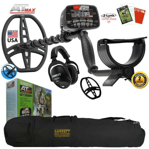 Garrett AT MAX Metal Detector, MS-3 Headphones, Coil Cover and Carry Bag