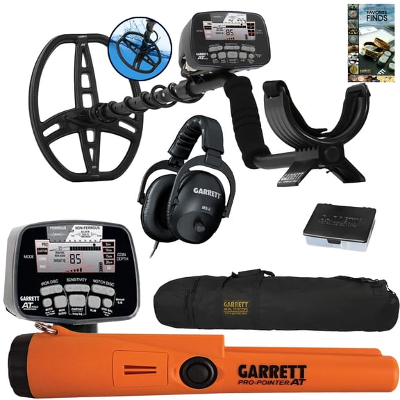 Garrett AT Pro Metal Detector Special Bundle with Pinpointer, Carry Bag, Finds Pouch & Guide Book