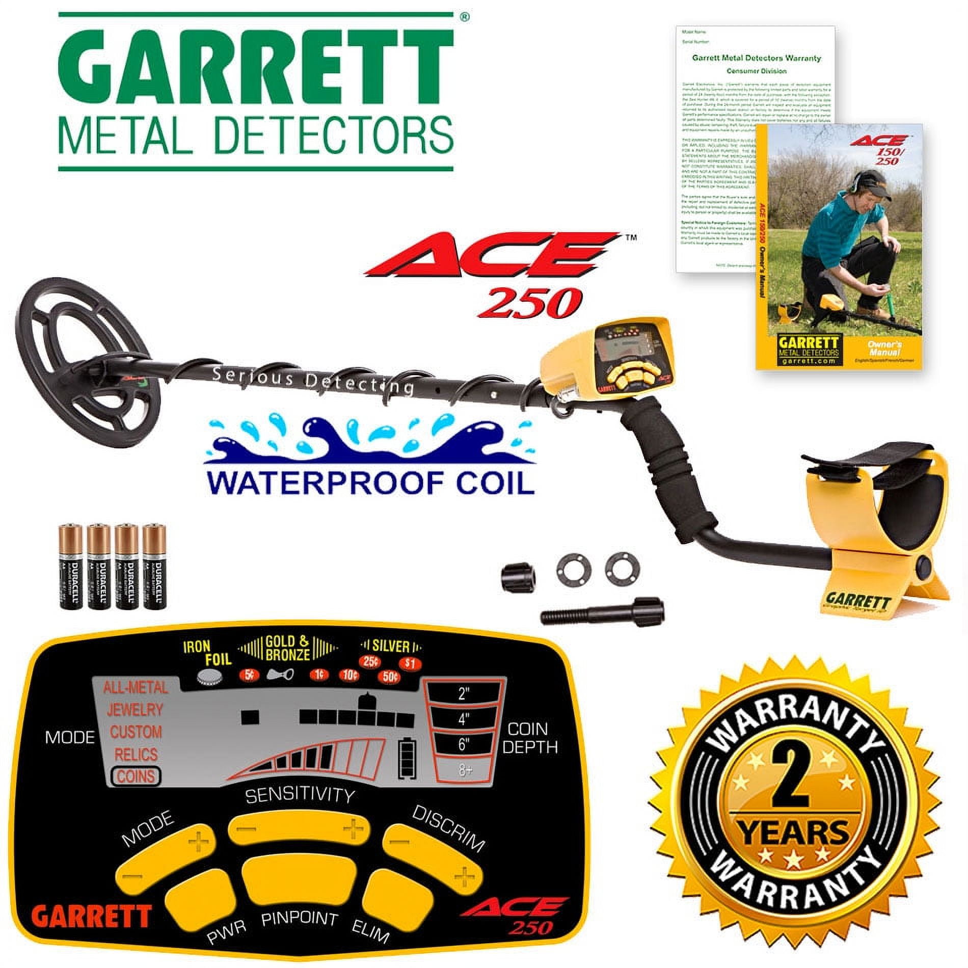 Garrett Ace 250 Metal Detector Handheld with PRO Accessories and