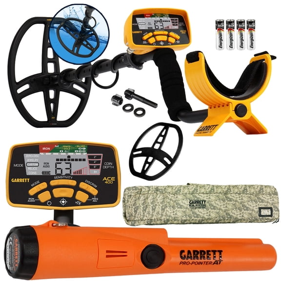Garrett Ace 400 Metal Detector with Pinpointer and Soft Camo Case