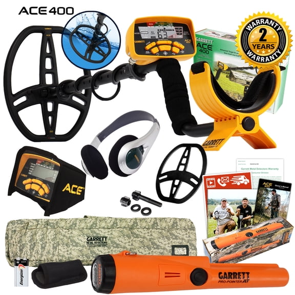 Garrett Ace 400 Metal Detector with Headphones, Pinpointer, Soft Case and MORE