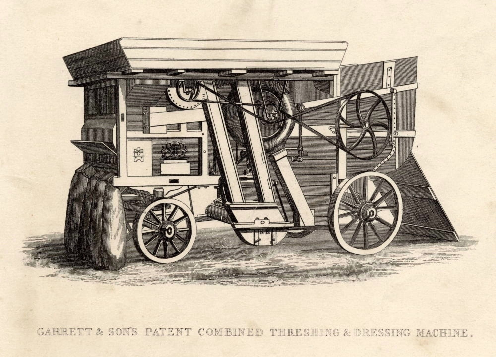 Garrett And Sons Patent Combined Threshing And Dressing Machine Canvas Art - Ken Welsh Design Pics (18 x 12)