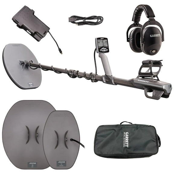 Garrett Axiom Metal Detector with 13"x11" DD Coil, 11"x7" Mono Coil and MS-3 HP