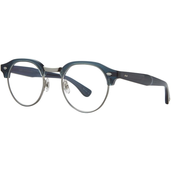 Garrett Leight OAKWOOD NVY-S Unisex Navy-Silver Frame Eyeglasses