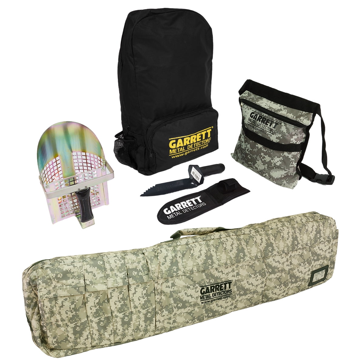Garrett Soft Case Tactical Camouflage w/ Backpack, Edge Digger, Pouch ...