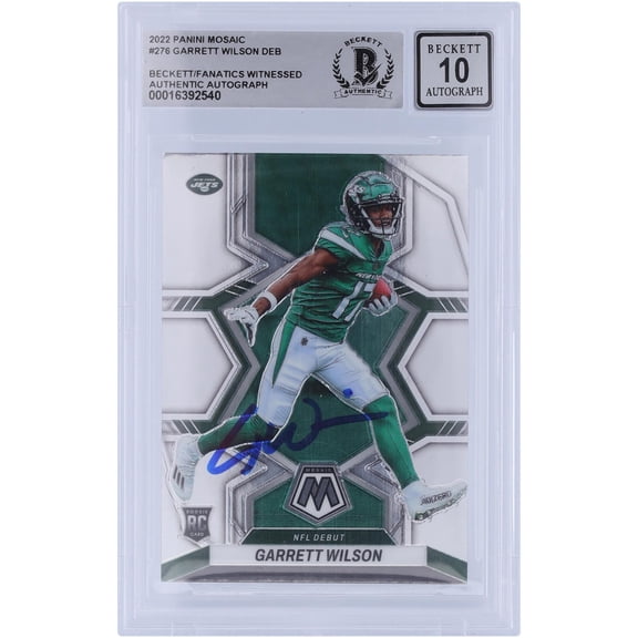 Garrett Wilson New York Jets Autographed 2022 Panini Mosaic NFL Debut #276 Beckett Fanatics Witnessed Authenticated 10 Rookie Card - Fanatics Authentic Certified