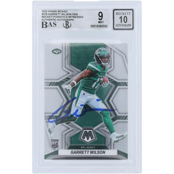 Garrett Wilson New York Jets Autographed 2022 Panini Mosaic NFL Debut #276 Beckett Fanatics Witnessed Authenticated 9/10 Rookie Card - Fanatics Authentic Certified