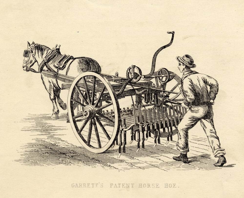 Garretts Patent Horse Hoe Canvas Art - Ken Welsh Design Pics (32 x 26)