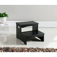 thumbnail image 1 of Pilaster Designs - Black Finish Wood Bedroom Step Stool, 1 of 4