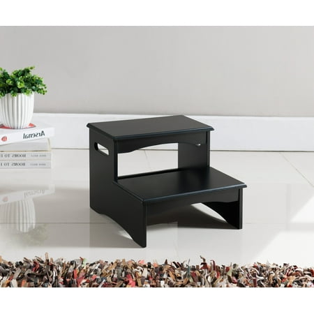 Pilaster Designs - Black Finish Wood Bedroom Step Stool