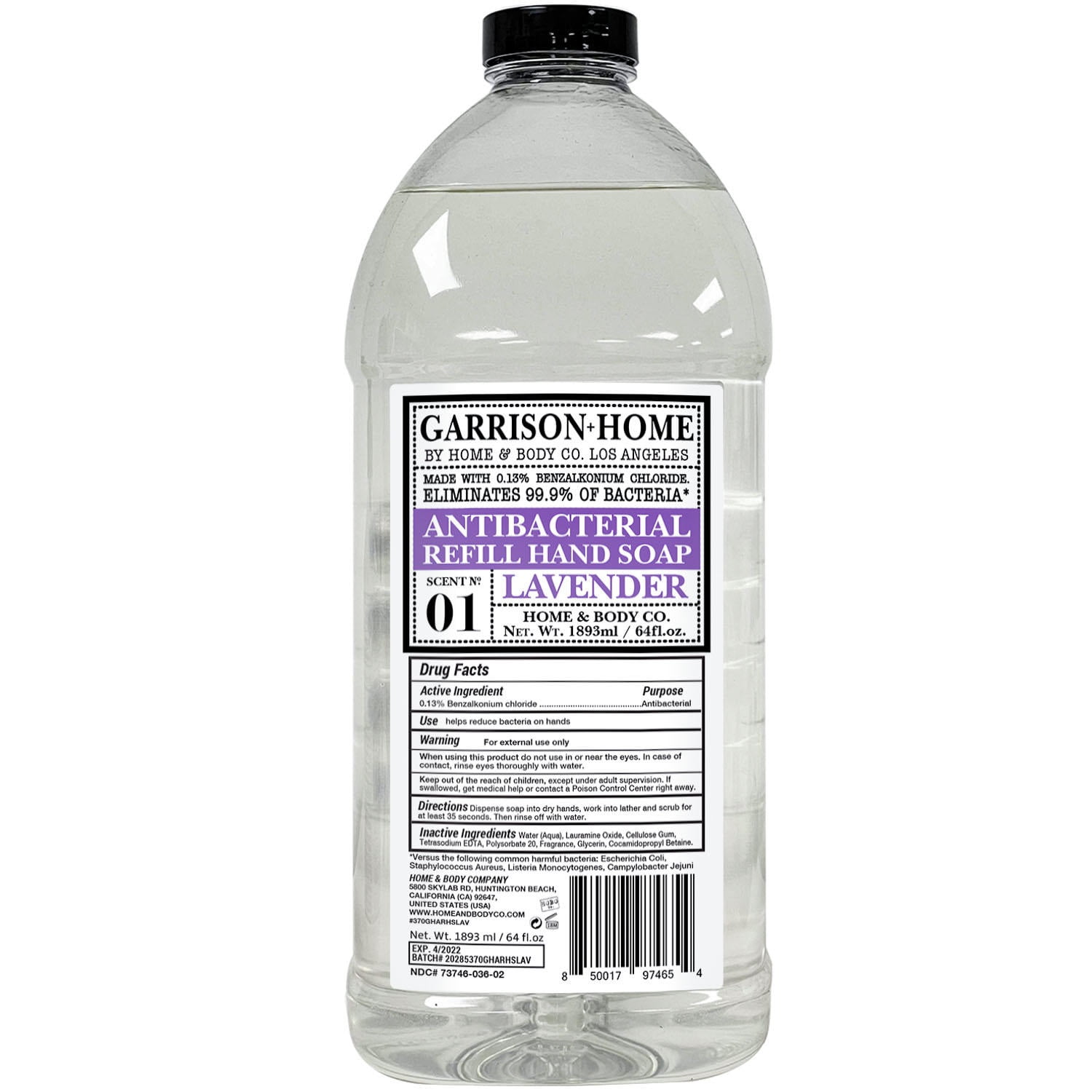 Garrison Home Antibacterial Hand Soap 64 Ounce Walmart