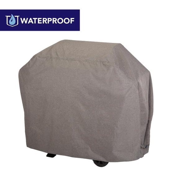 Garrison Waterproof 4-Burner Grill Cover, 65 in. L x 25 in. D x 44.5 in. H, Medium, Heather Gray