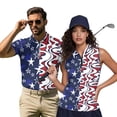 thumbnail image 1 of Garronmavis 250th Anniversary Couple Golf Shirts Quarter Zip Mens Hawaiian Shirt Lightweight Breathable Fabric Keep Cool in Hot Weather Machine Washable Lapel Design, 1 of 6