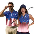 thumbnail image 1 of Garronmavis 250th Anniversary Matching Golf Shirts for Couple with Collar Tank Top Women's Matching Hawaiian Golf Shirt for Couple Racerback Design for Yoga or Daily Wear Fit Plain, 1 of 6