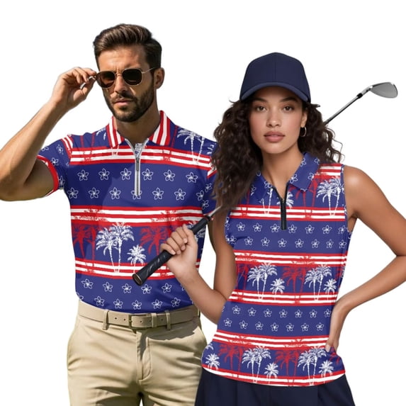 Garronmavis 250th Anniversary Matching Golf Shirts for Couple Quarter ...