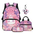 thumbnail image 1 of Garronmavis 4-Piece Kids Backpack Set, Bookbag & Lunch Bag & Pencil Case & Exclusive Axolotl Keychain, Gender-Inclusive for Girls and Boys Elementary School Kids, for Daily School Use, 1 of 6