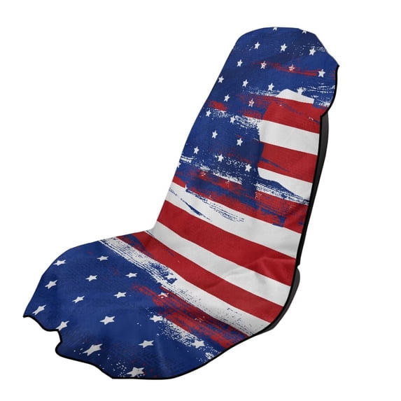 Garronmavis American Flag 1 PC Car Seat Towel Cover Breathable Non-Slip Front Car Seat Protector Easy Install for Post Workout Outdoor Use with Storage Bag Fits Cars SUV Trucks Sedan Van