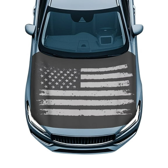 Garronmavis American Flag Car Hood Protectors Cover Car Hood Cover for Winter Stretch Hood Covers for Car Breathable Car Snow Cover for Car Hood Banner