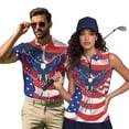 thumbnail image 1 of Garronmavis American Flag Eagle Matching Golf Shirts for Couple His and Hers Golf Shirts 4-Way Stretch Matching Mens Hawaiian Shirt Suitable for Tennis Enthusiasts Lightweight, 1 of 6
