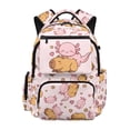 thumbnail image 1 of Garronmavis Axolotl Capybara Kids Backpack 17 Inch Cute School Backpack for Girls for 9-12 Years Old, Pink Breathable School Bag with Padded Tablet Sleeve & Multi-Pockets, 1 of 7
