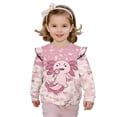 thumbnail image 1 of Garronmavis Axolotl Girls Sweatshirts Stylish Cherry Blossom Long Sleeve Pullover Crewneck Tops Shirts Ruffle Casual Long Sleeve Fall Winter Tops Comfortable for Girls 7-8 Years Old, 1 of 7