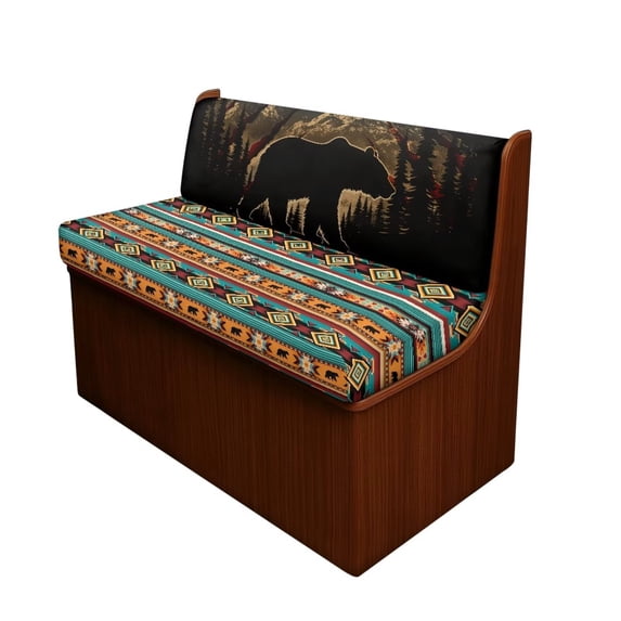 Garronmavis Aztec Bear RV Dinette Cushion Covers Beach Camper Cushion Slipcovers 2 Pack Soft RV Dinette Couch Covers for RV Camper Accessories