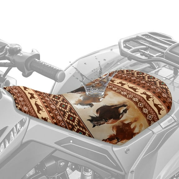 Garronmavis Aztec Horse ATV Seat Covers Anti-Slip Seat Cover Protection Waterproof Polyester,Universal Fit Most ATV for Sportsman, Rancher, Foreman, Scrambler