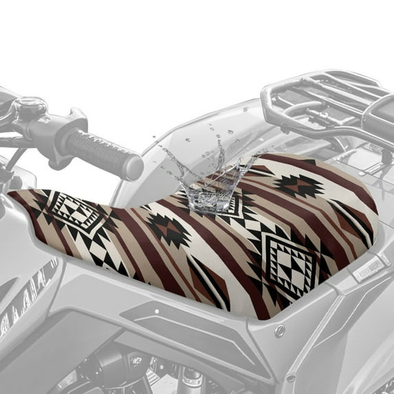 Garronmavis Aztec Seat Cushion Cover for ATV Waterproof Seat Cover Protection Compatible with Sportsman Rancher Foreman Scrambler Kodiak Grizzly Arctic Cat