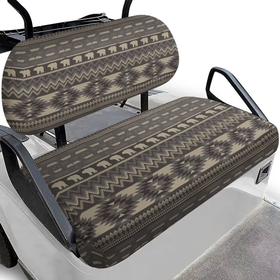 Garronmavis Aztec Style Golf Cart Seat Covers Novelty for Heat and Sun Protection Breathable and Soft Split Backrest Front Seat Cover Summer Accessiores for Outdoor