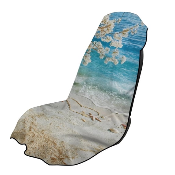 Garronmavis Beach Print Car Seat Towel Cover 1 PC Sweat Resistant for Post Gym Workout Breathable Non-Slip Washable with Storage Bag Universal Fit for Cars SUVs Trucks Sedans Vans