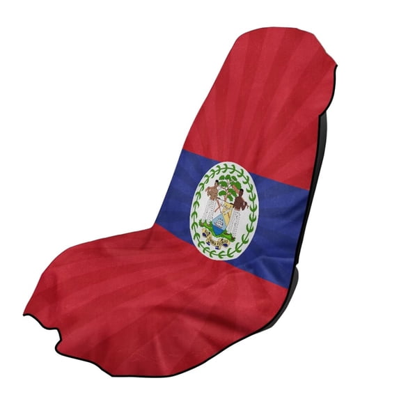 Garronmavis Belize Flag Print 1 PC Front Car Seat Towel Cover Stain Resistant Breathable Non-Slip Universal Fit for Cars SUVs Trucks Sedans Vans Daily Commute Use