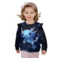 thumbnail image 1 of Garronmavis Blue Axolotl Long Sleeve Sweatshirt Warm Pullover Drop Shoulder Sweater 8T Lightweight Pullover Crewneck Long Sleeve Shirt Breathable Toddler Girl Clothes for Cooler Days, 1 of 7